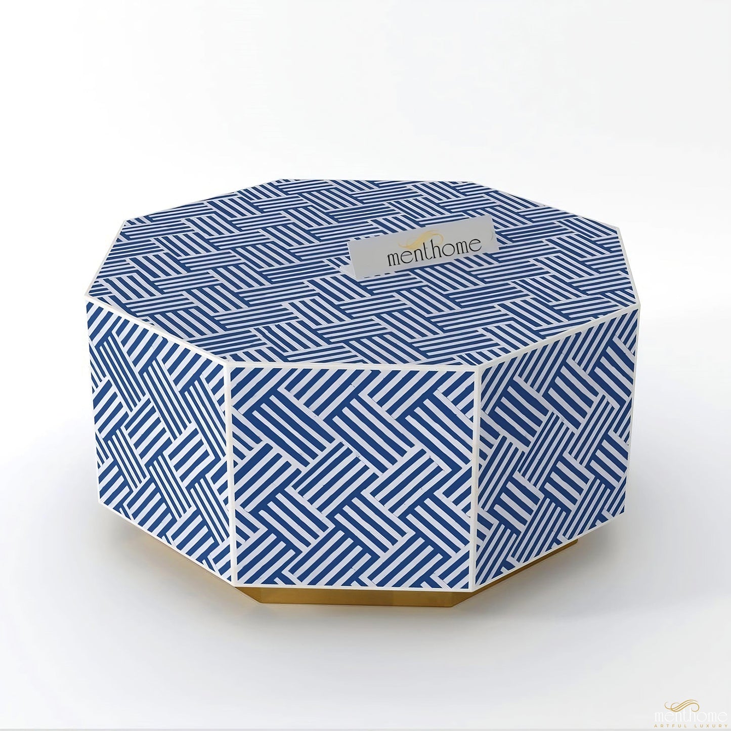 Bone Inlay Table Wooden Hexagon Coffee Table | Luxury Handmade Coffee Table
