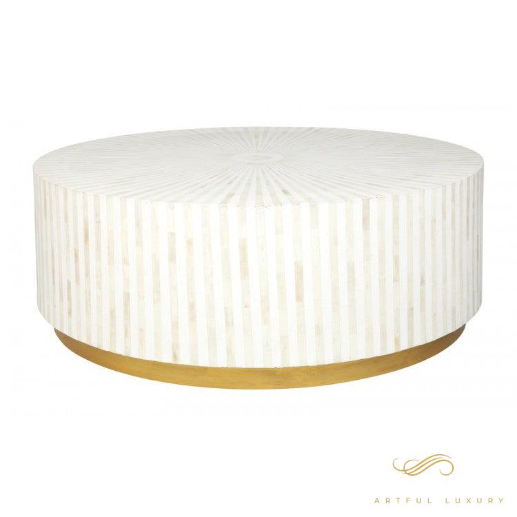 Mother of Pearl Furniture Round Coffee table | Luxury Handmade Coffee Table