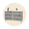 Moroccan Pattern 9-Drawer Bone Inlay Dresser | Luxury Handmade Dresser