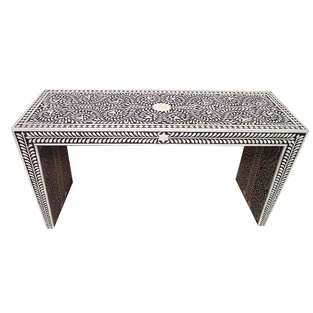 Bone Inlay Console Table Handcrafted