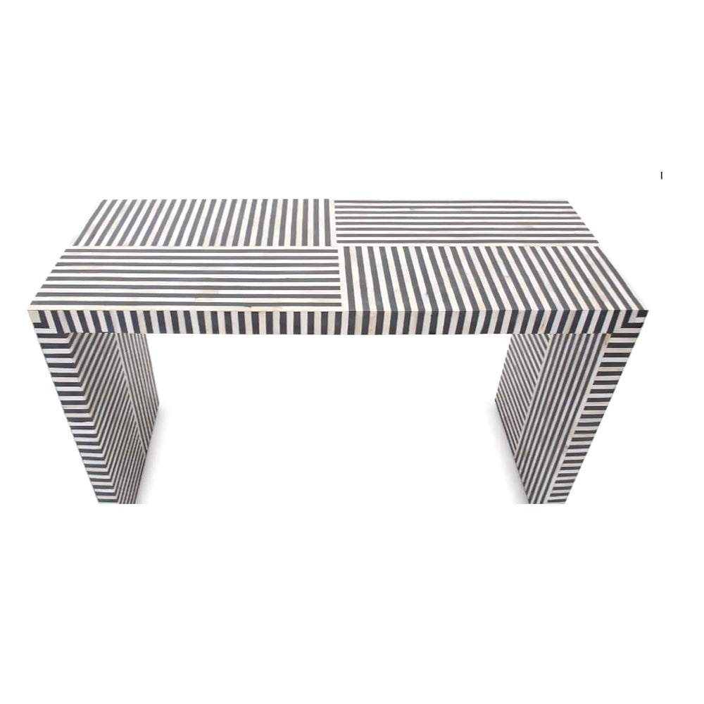Bone Inlay Coffee Table Stripe Pattern