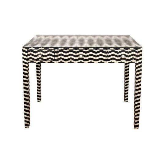Chevron Pattern Bone Inlay Desk