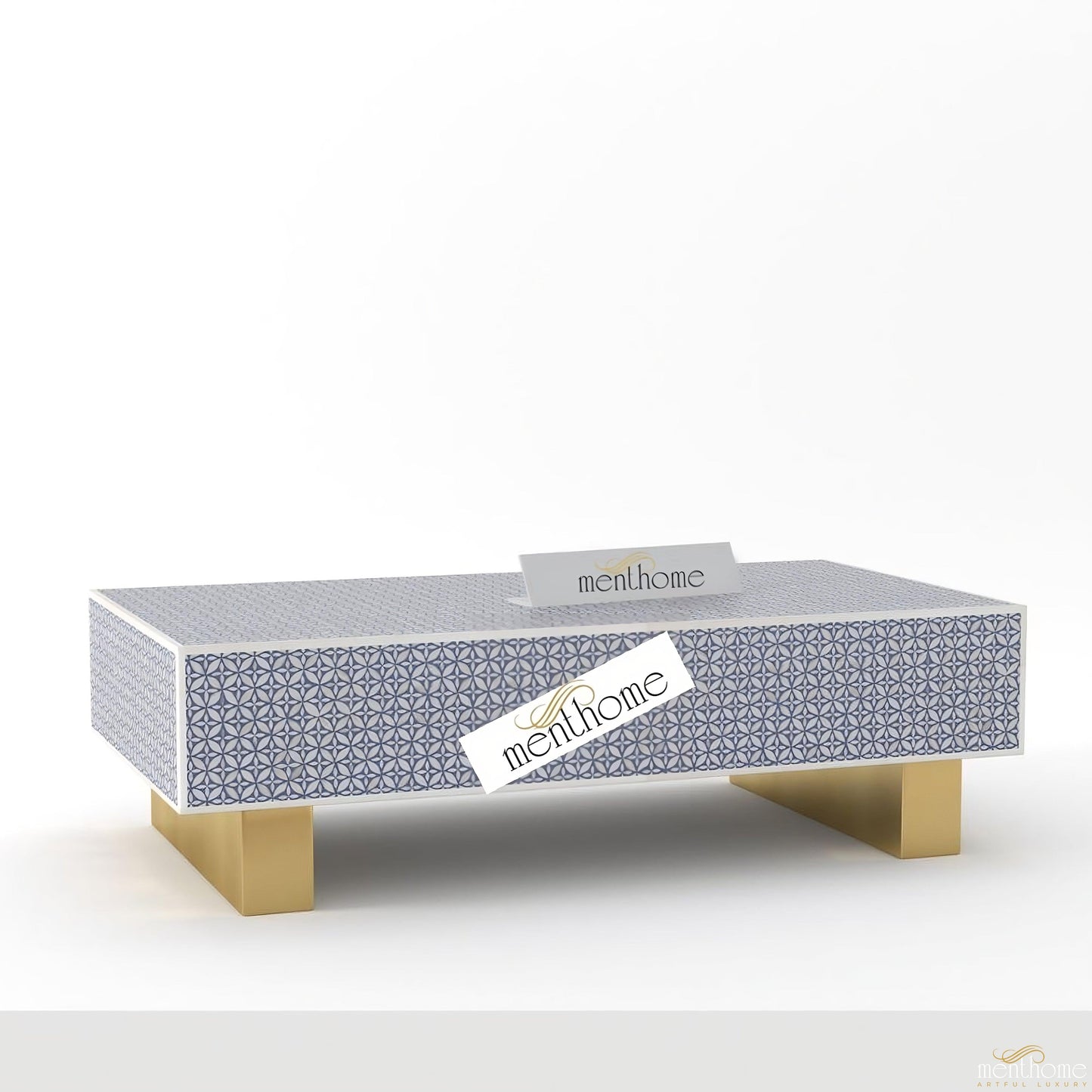 Rectangular Coffee Tables Modern Furniture Bone Inlay | Luxury Handmade Coffee Table