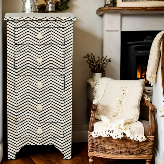 Bone Inlay Black Chevron Tallboy