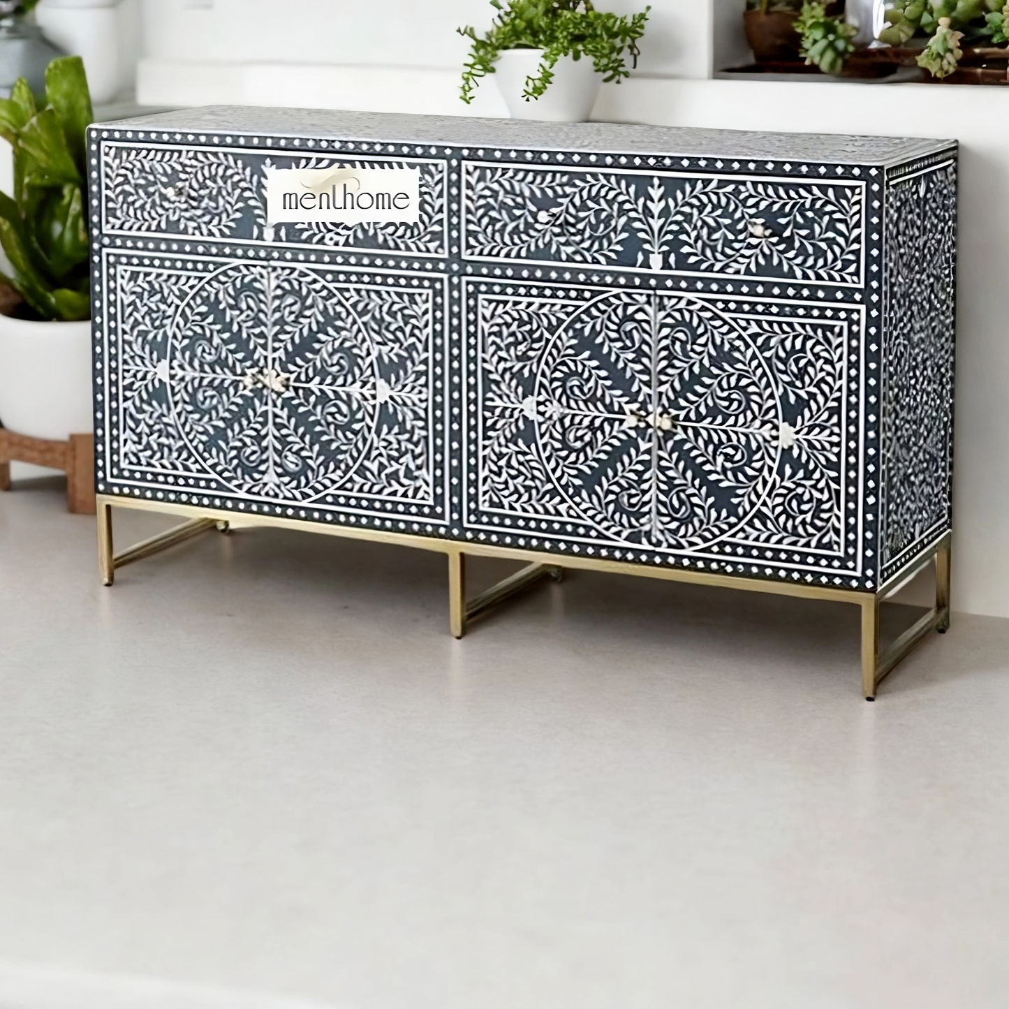 Bone inlay Cabinet moroccan inspired