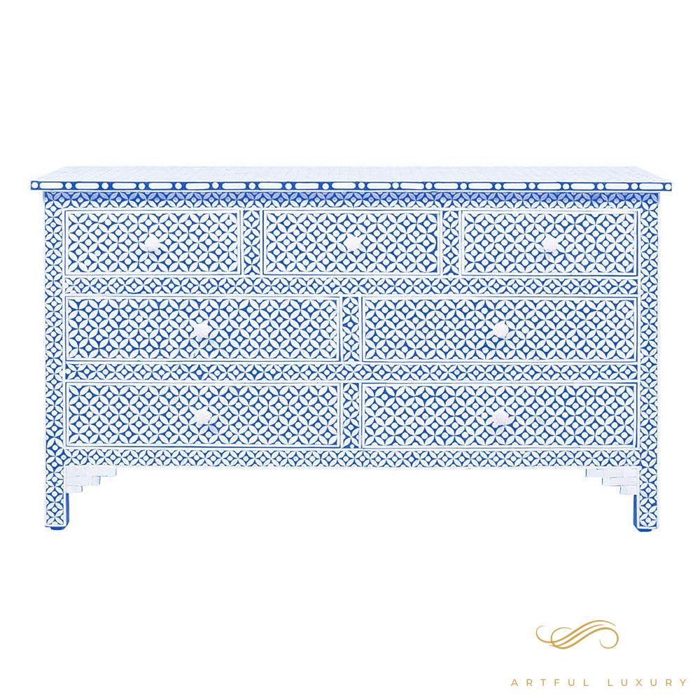 Bone Inlay Grey 7 Drawers  dressers | Luxury Handmade Dresser