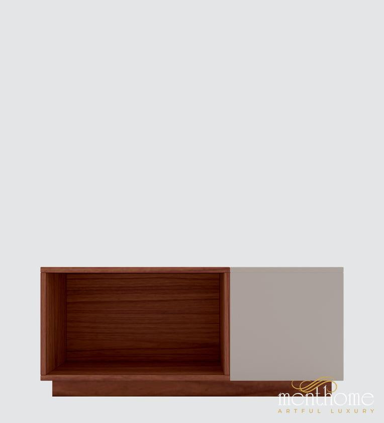 Breeze Coffee Table In Natural Teak & Cold White Finish | Luxury Handmade Coffee Table