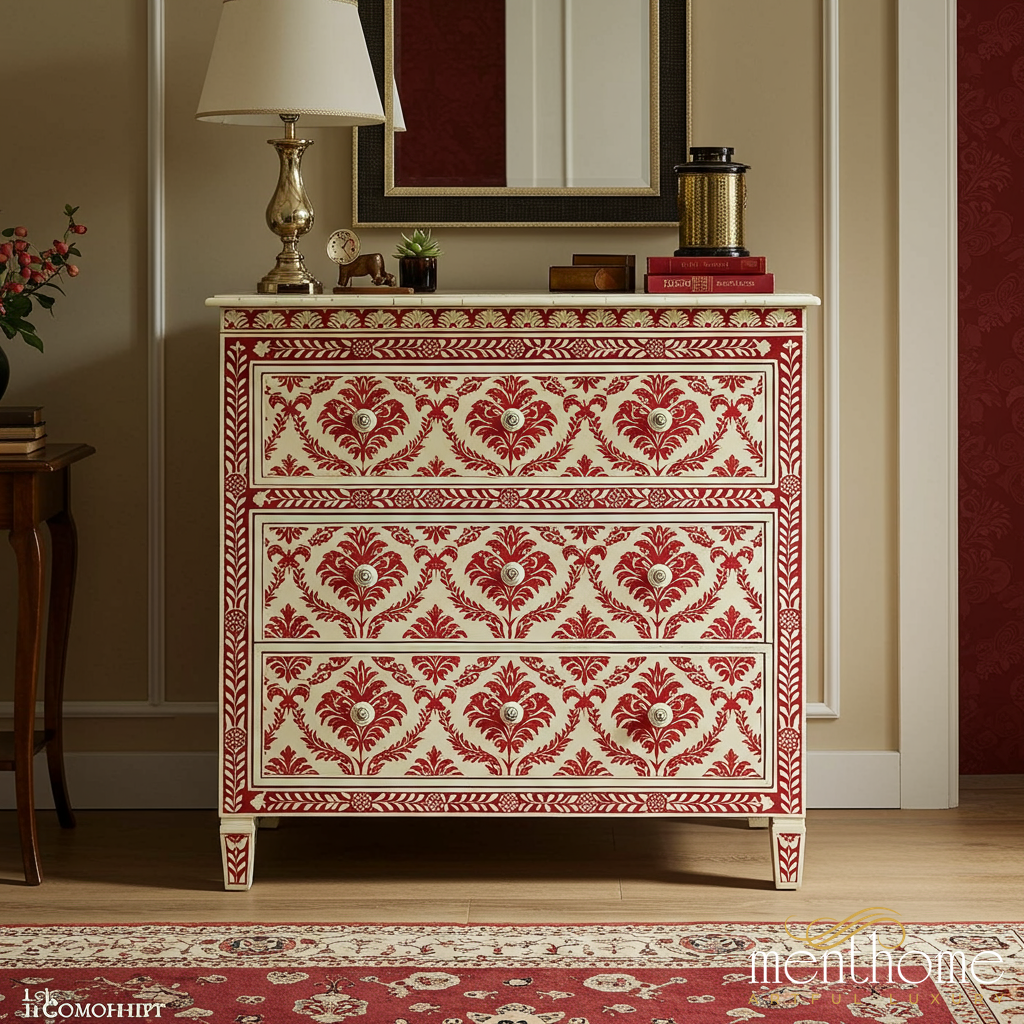 painted red dresser Rustic Red Paint