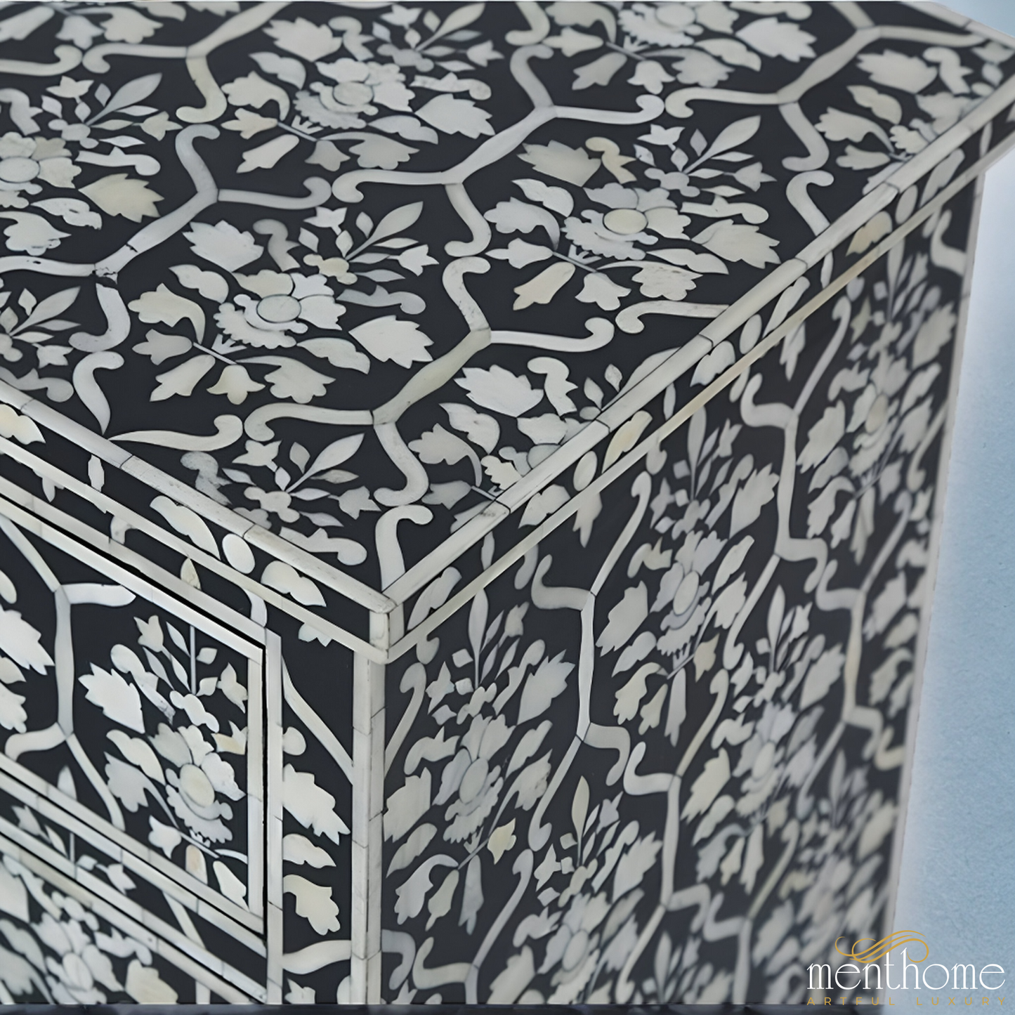 Handcrafted Black Bone 4-Drawer Chest of Drawers | Luxury Handmade Chest of Drawer