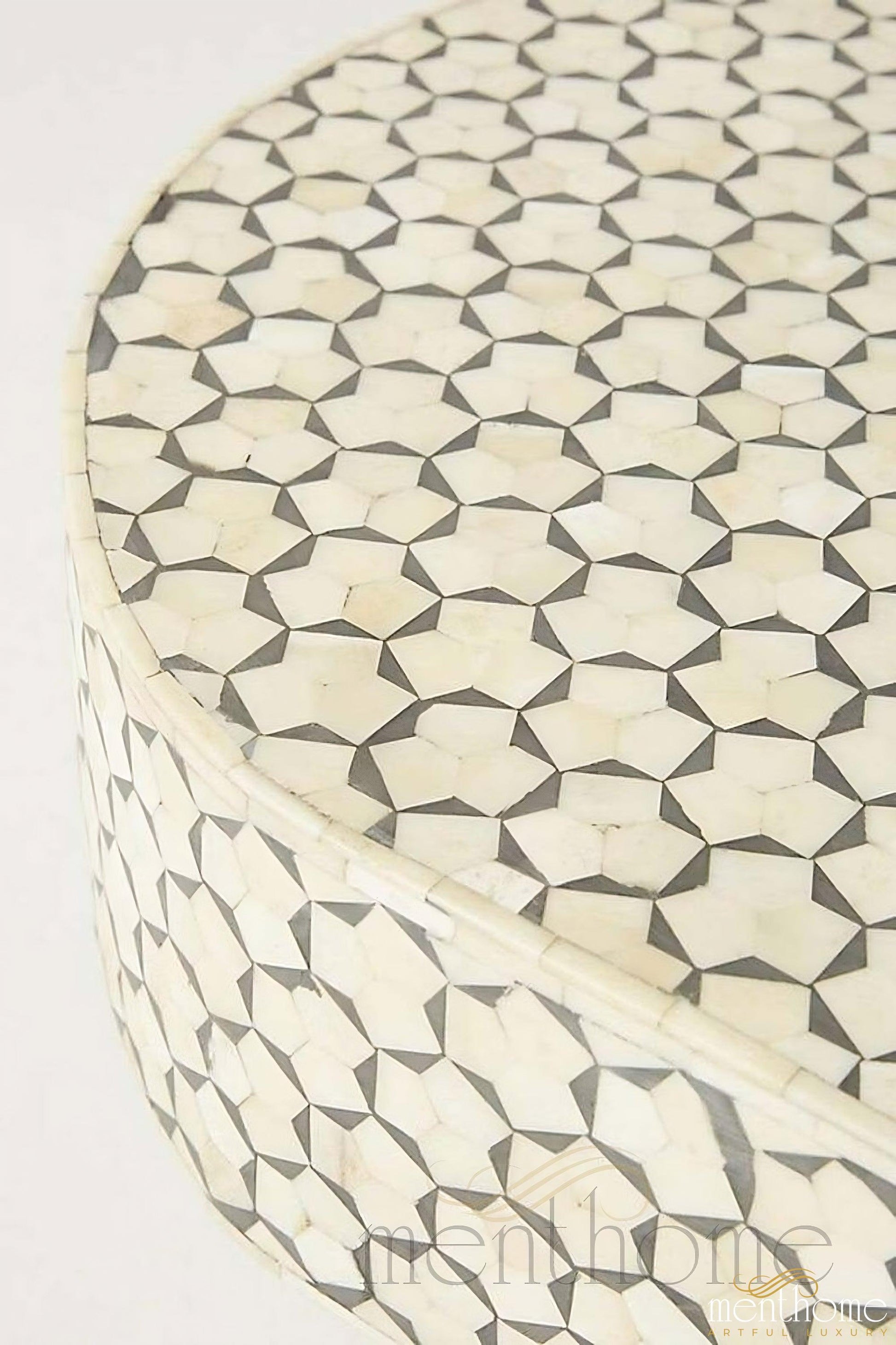 Tarqua Oval Coffee Table Bone Inlay | Luxury Handmade Coffee Table