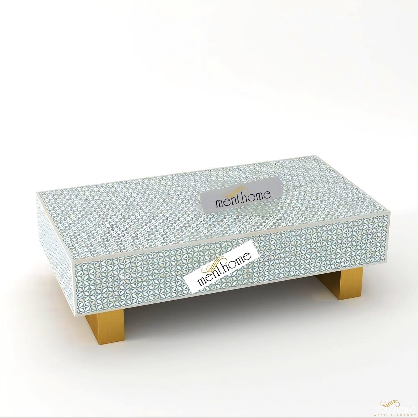 Rectangular Coffee Tables Modern Furniture Bone Inlay | Luxury Handmade Coffee Table