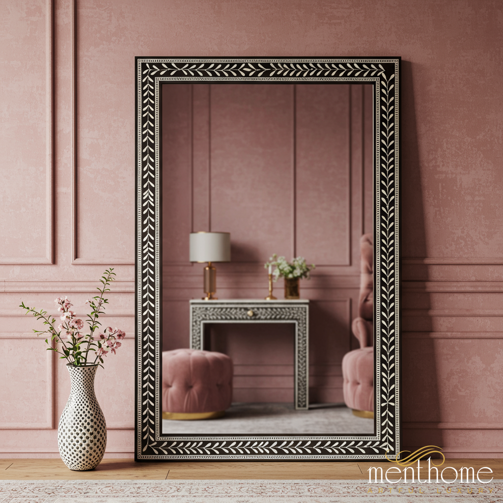 Decorative Full-Length Mirror with Ornate Frame | Luxury Handmade Mirror