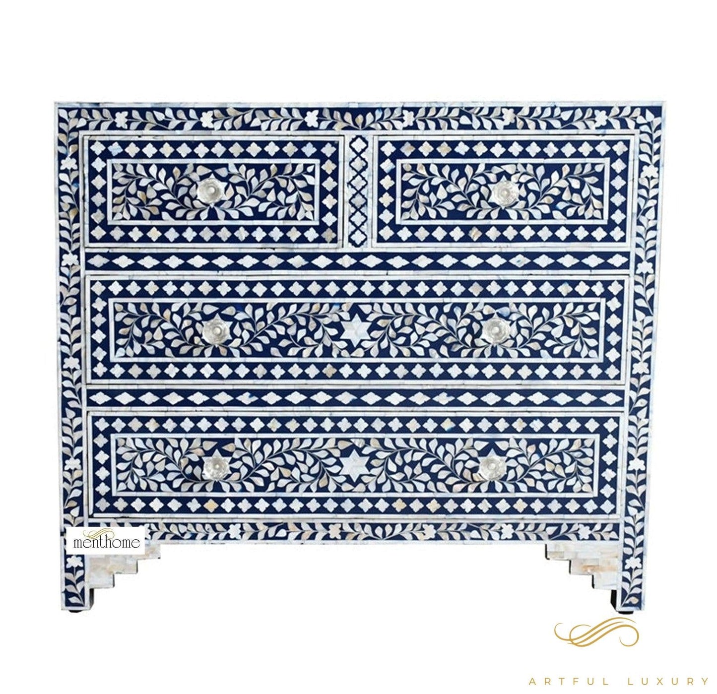 Handmade wooden Dresser Handcrafted Floral Pattern | Luxury Handmade Dresser