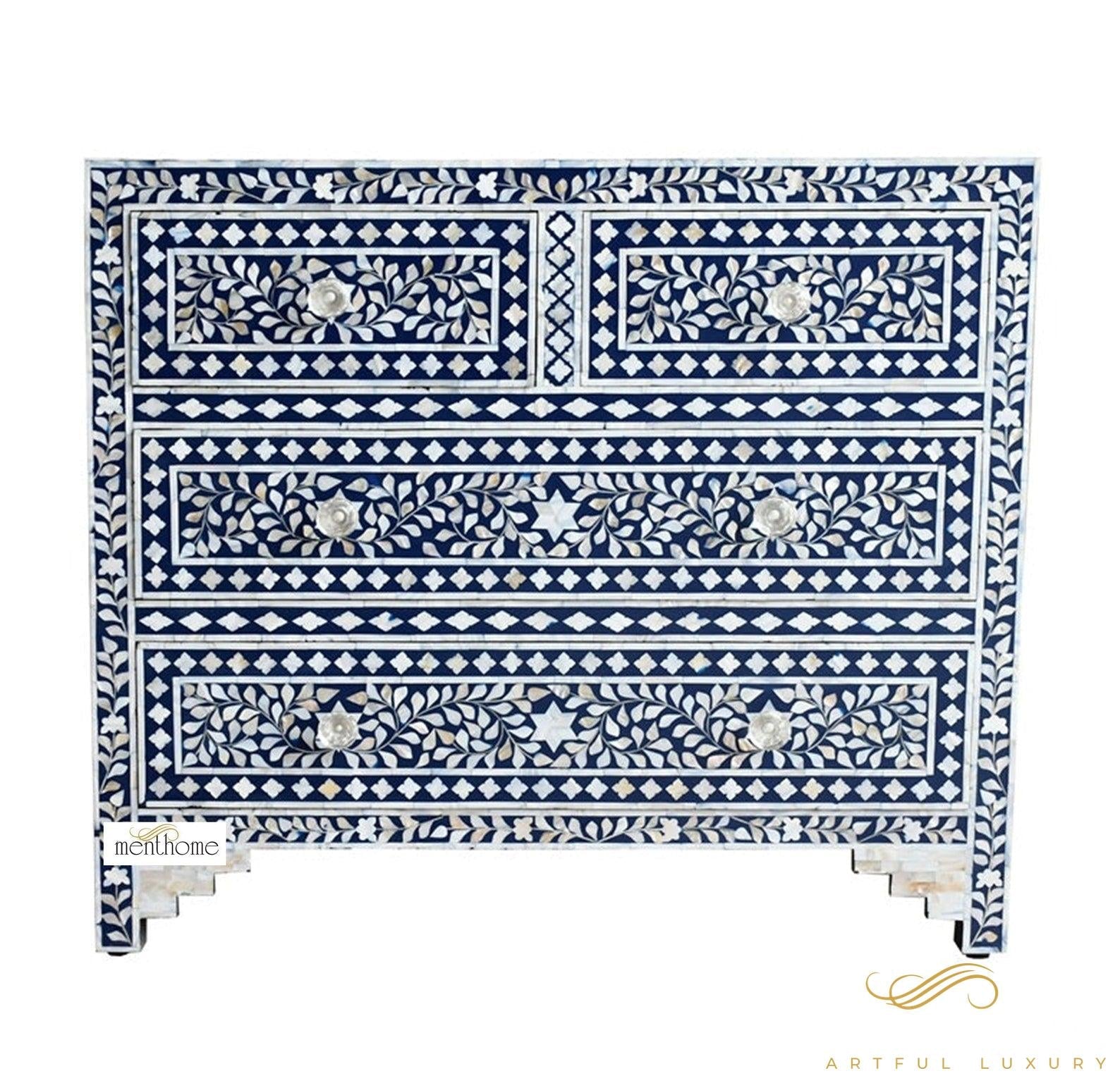 Handmade wooden Dresser Handcrafted Floral Pattern | Luxury Handmade Dresser