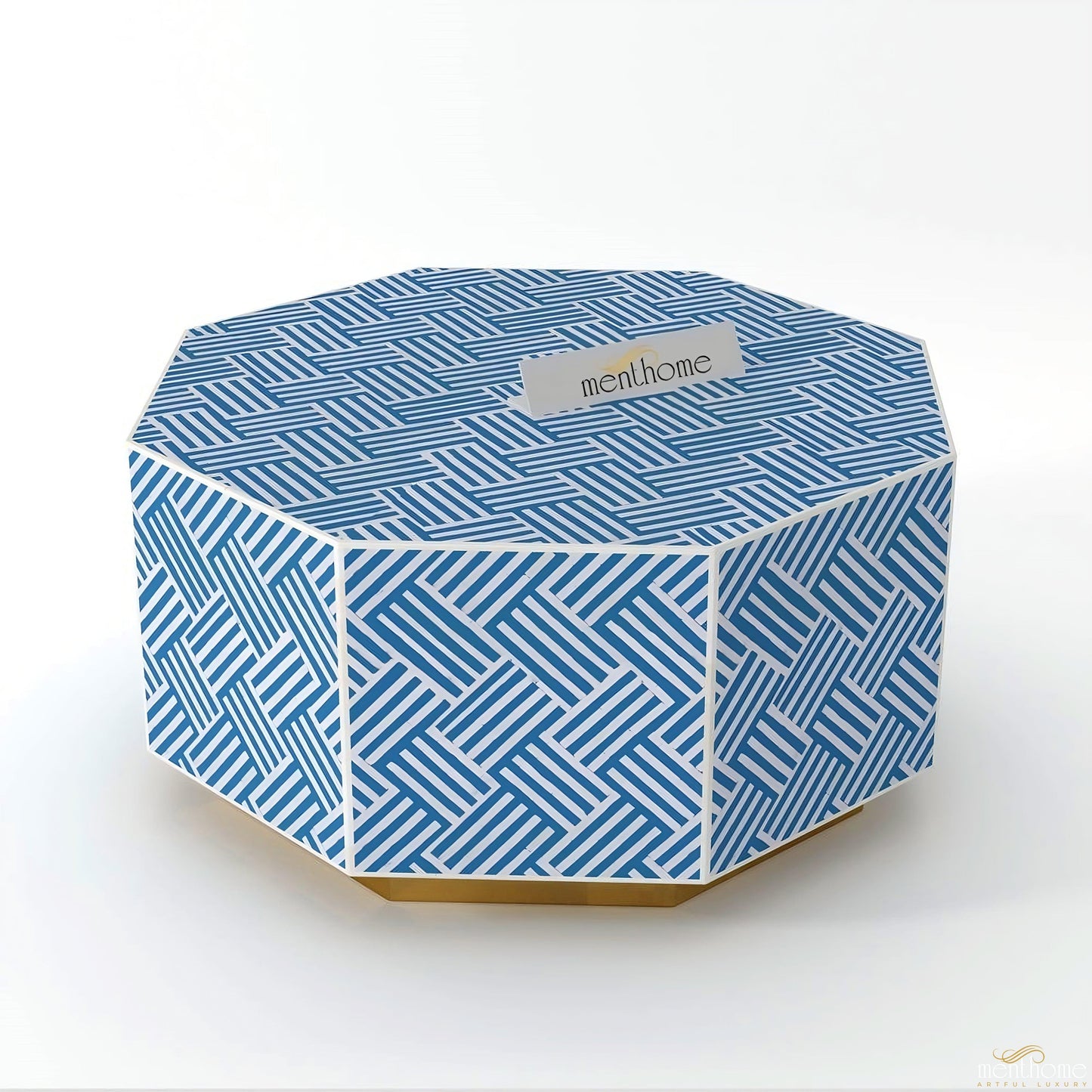 Bone Inlay Table Wooden Hexagon Coffee Table | Luxury Handmade Coffee Table