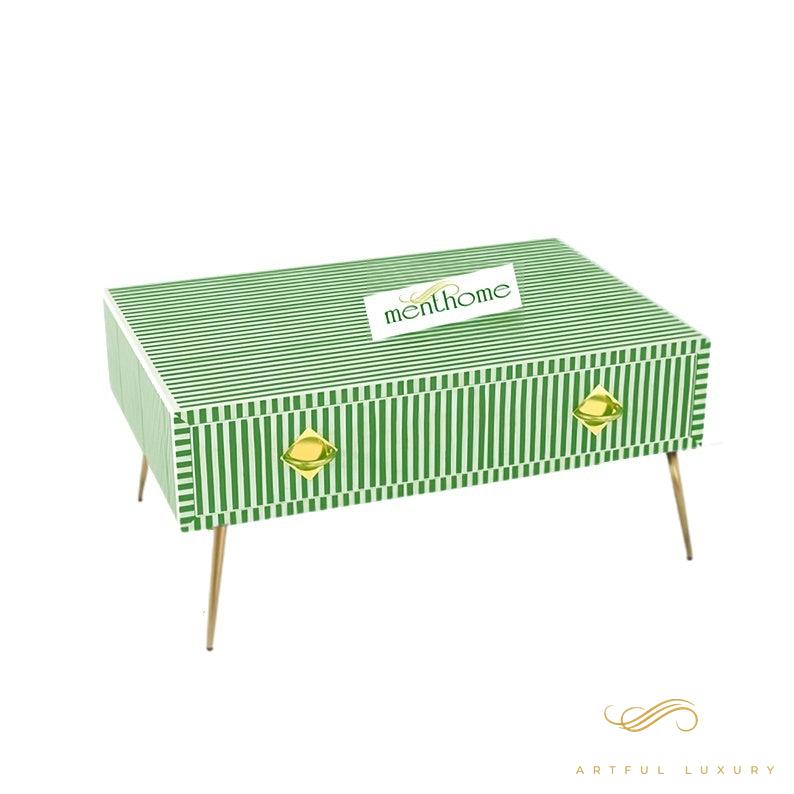 Handmade resin Inlay Modern Striped Pattern Coffee Table | Luxury Handmade Coffee Table