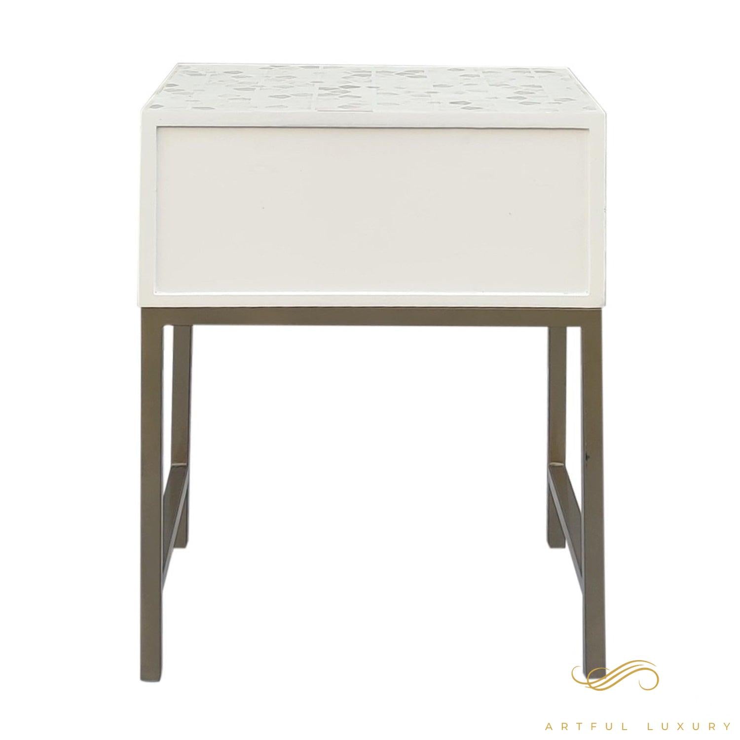 Star Pattern Bedside Table | Luxury Handmade Bedside Table