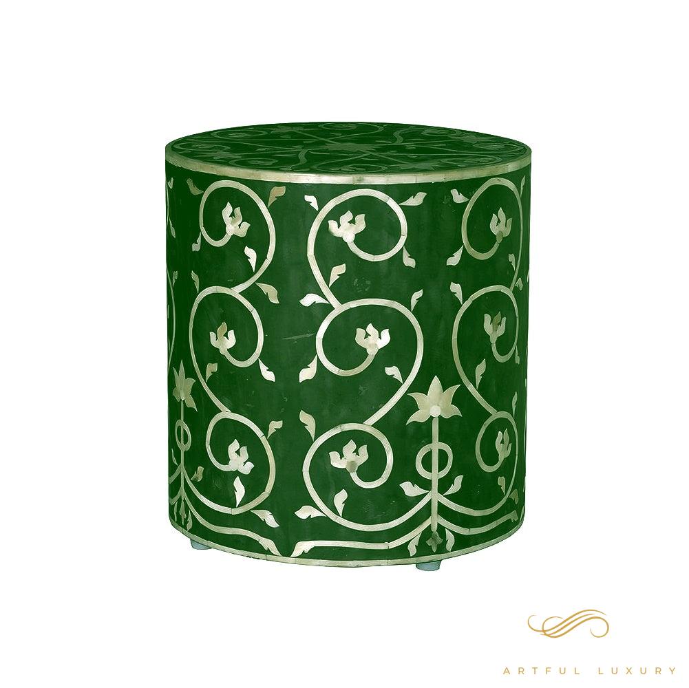 Bone Inlaid Stool Handcrafted | Luxury Handmade Stool