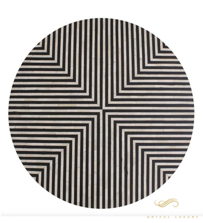 Bone Inlay Stripes Pattern Coffee Table | Luxury Handmade Coffee Table