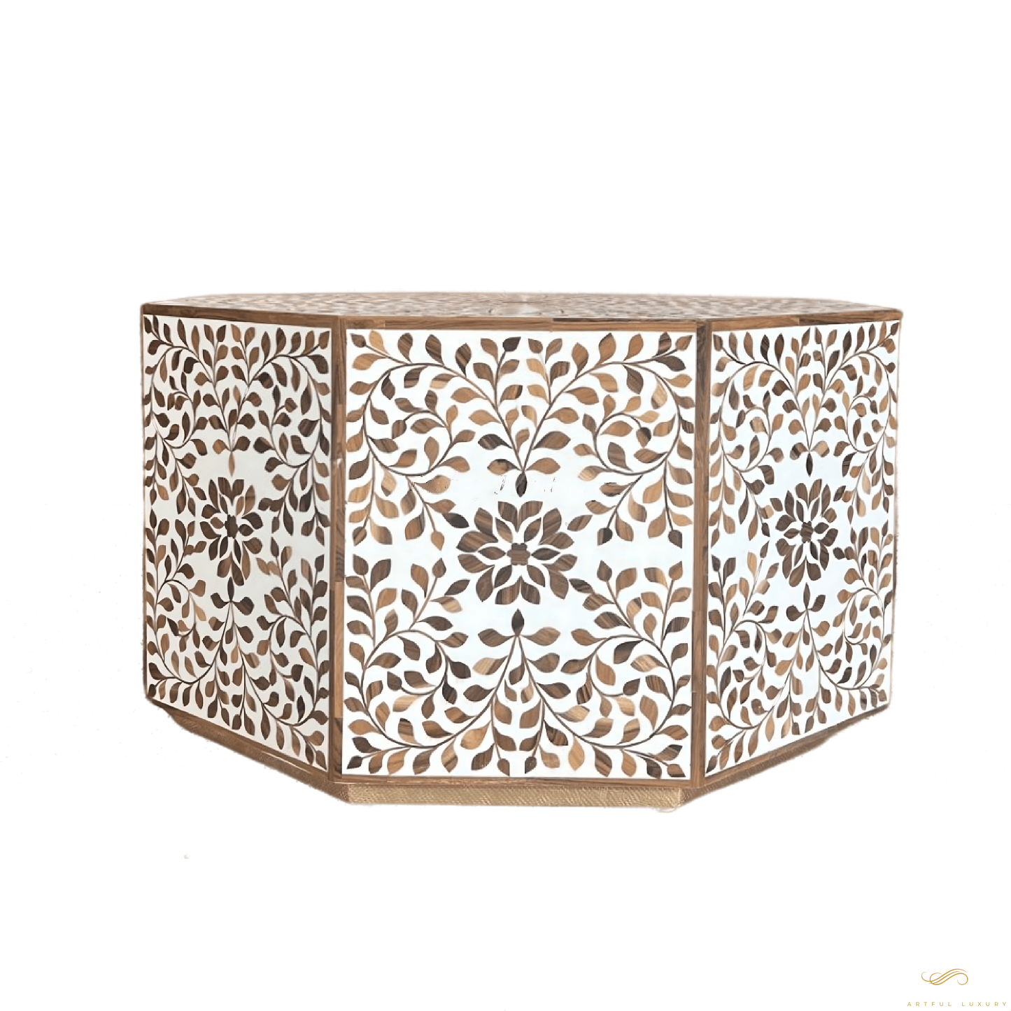 Teak Coffee Table wooden Floral Design | Luxury Handmade Coffee Table