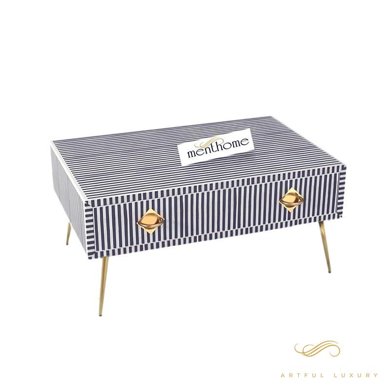 Handmade resin Inlay Modern Striped Pattern Coffee Table | Luxury Handmade Coffee Table