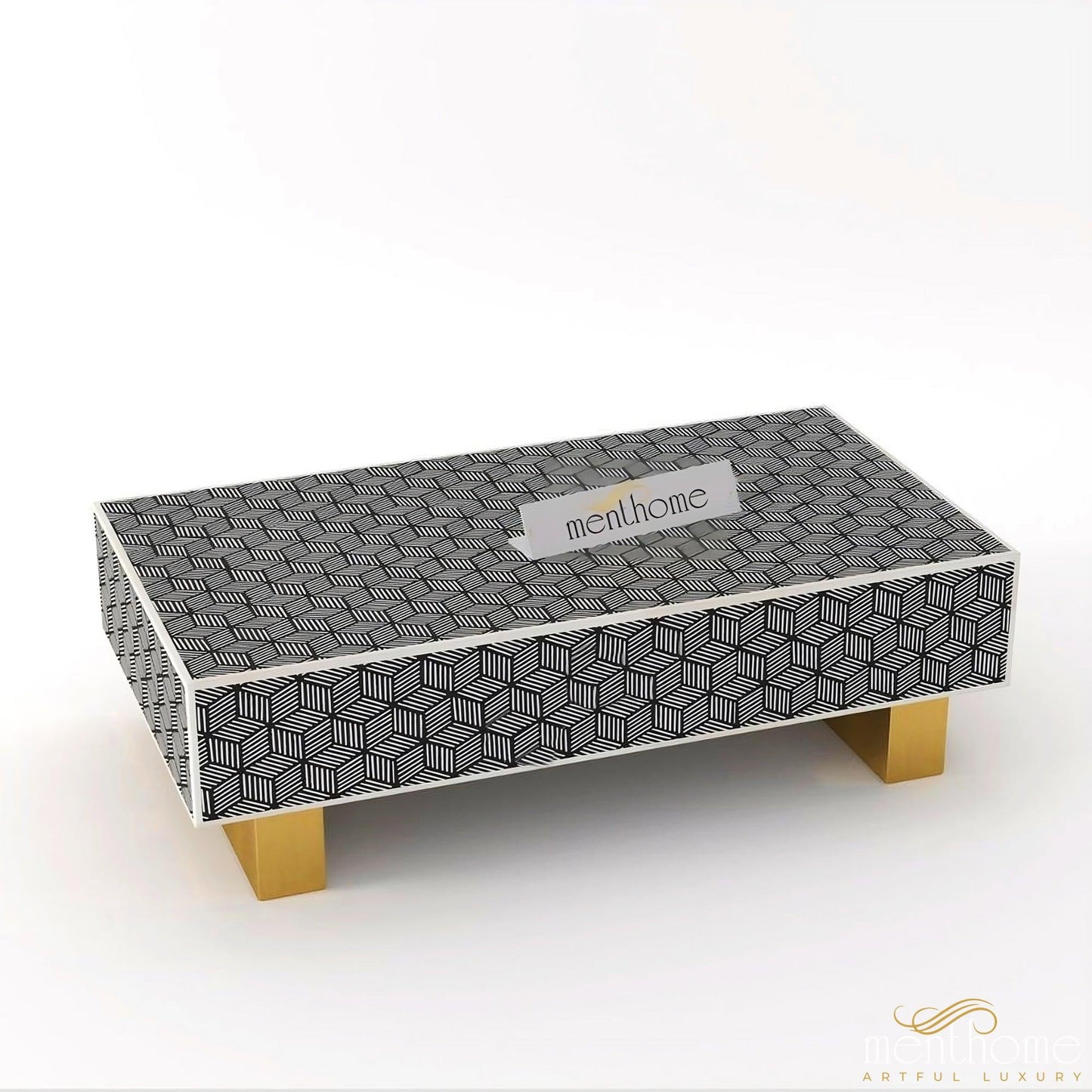 Modern Rectangular Inlaid Coffee Table | Luxury Handmade Coffee Table