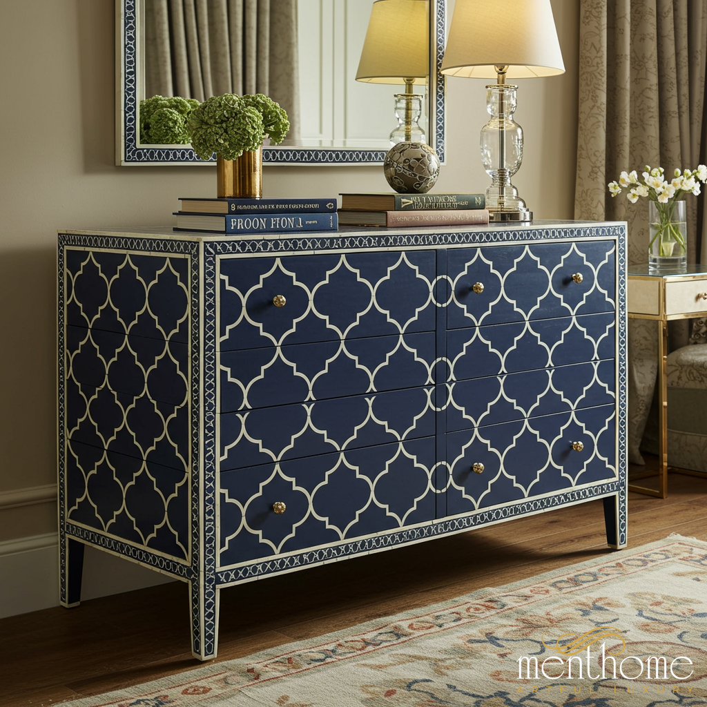 navy blue and white dresser CQSXDA Wooden 3 Drawer Dresser in White and Navy Blue with Deep Drawers