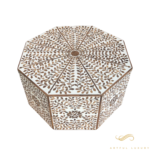 Teak Coffee Table wooden Floral Design | Luxury Handmade Coffee Table