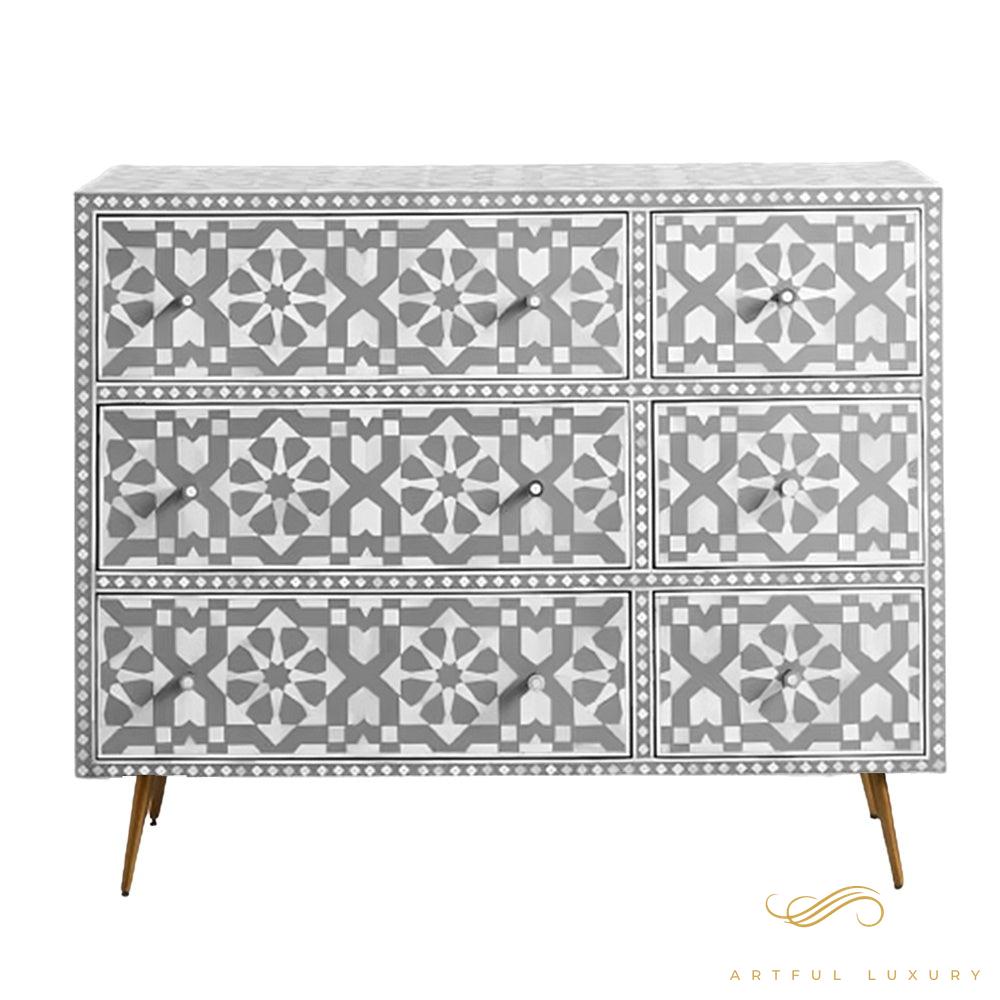 Moroccan Six Drawer Dresser | Luxury Handmade Dresser