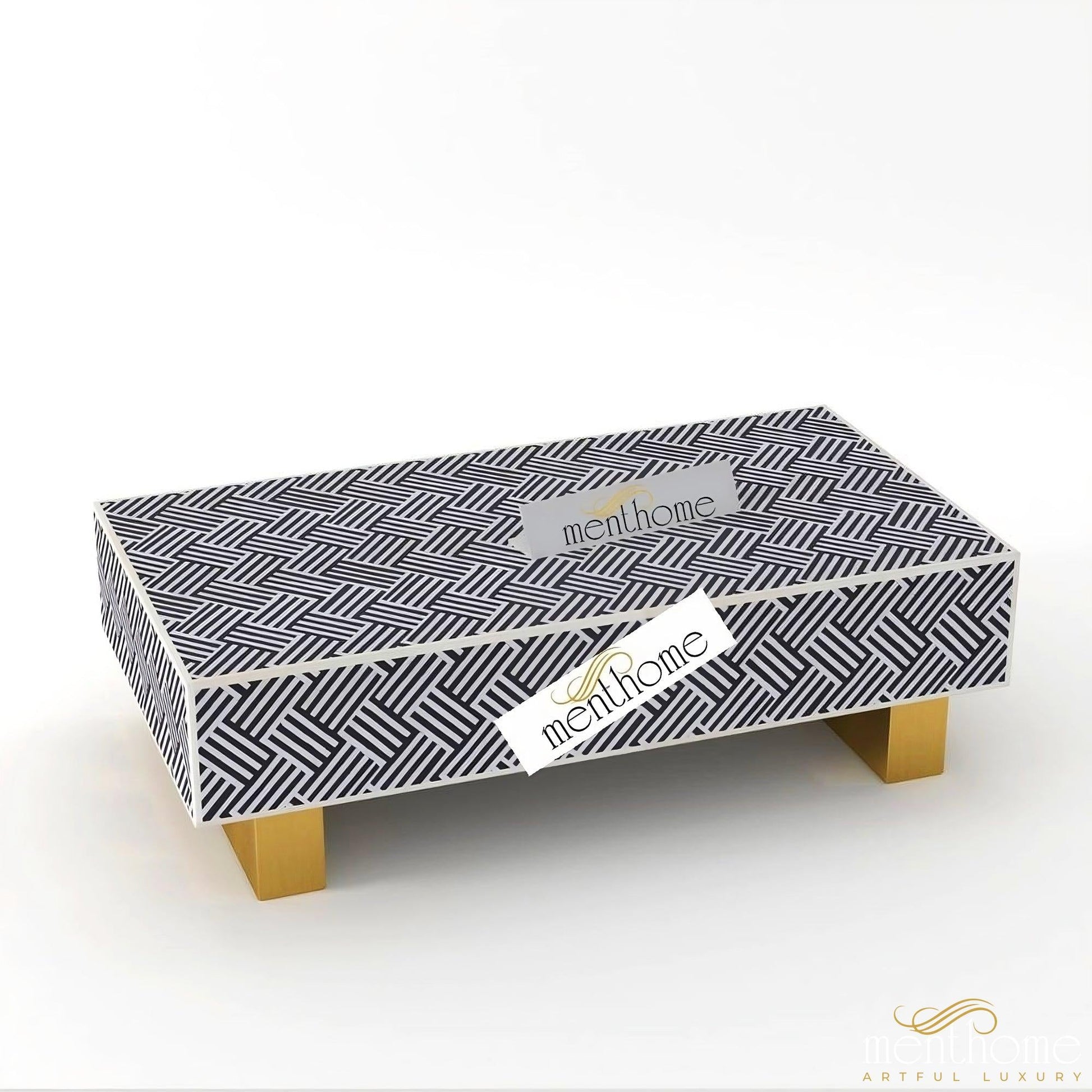 Blue Optical Coffee Table Modern Furniture | Luxury Handmade Coffee Table