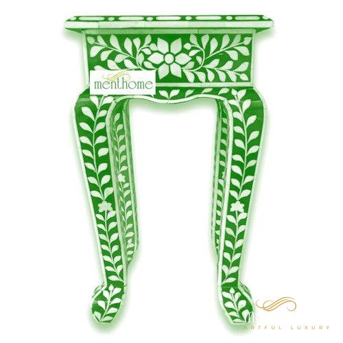 Floral Pattern Side table Furniture Handmade Wooden Inlay Stool | Luxury Handmade Side Table