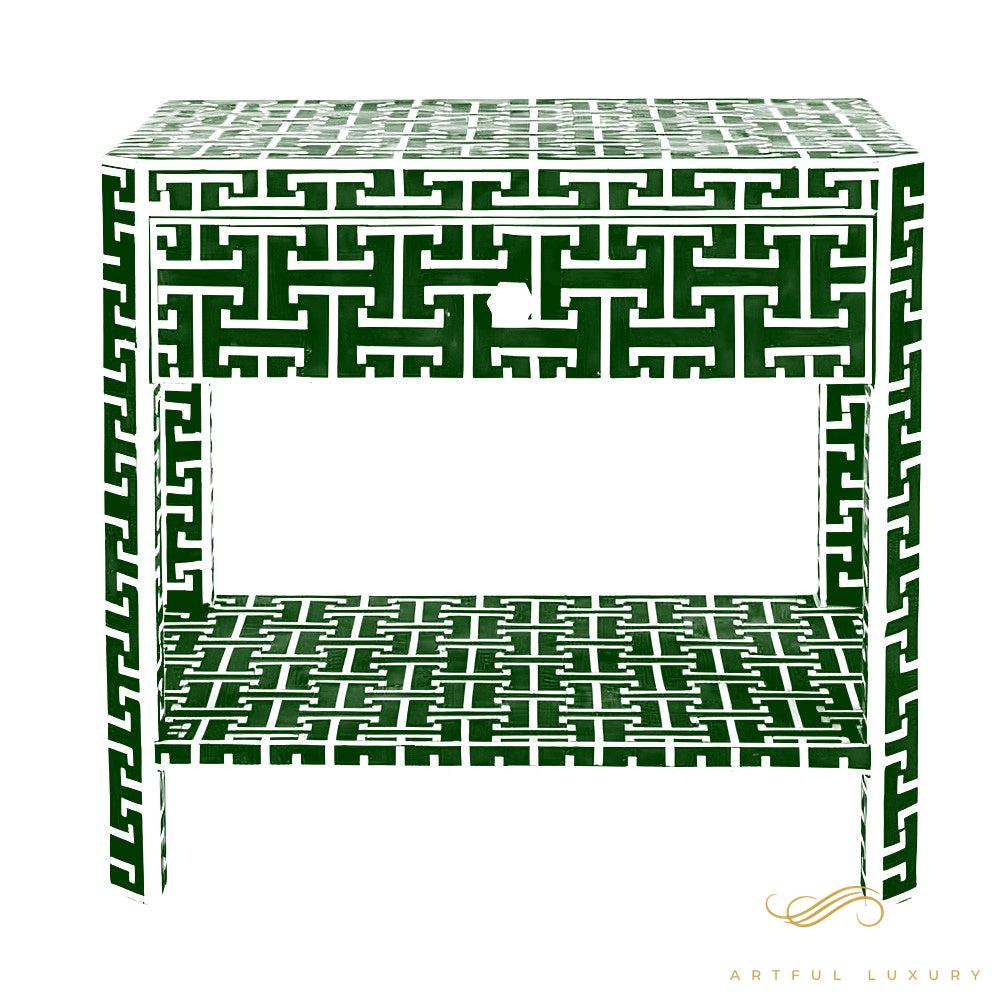 Bone Inlay Bedside Table for Home | Luxury Handmade Bedside Table