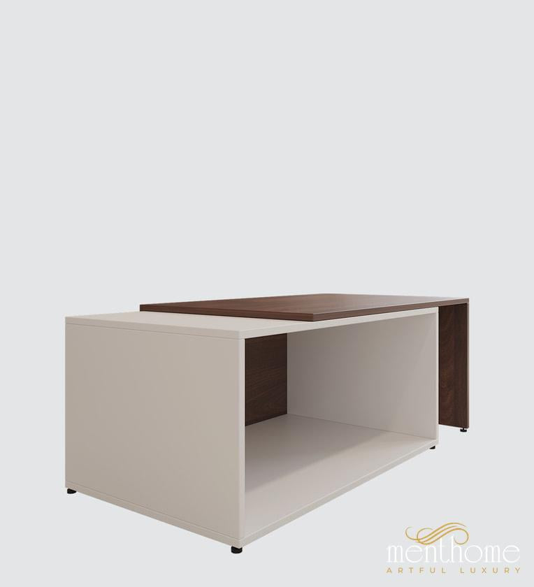 Dzire Coffee Table In Brown Wenge & Cold White Finish | Luxury Handmade Coffee Table