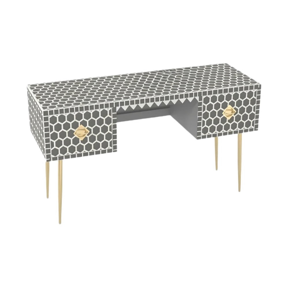Bone Inlay Optical Desk Handmade Wooden Furniture