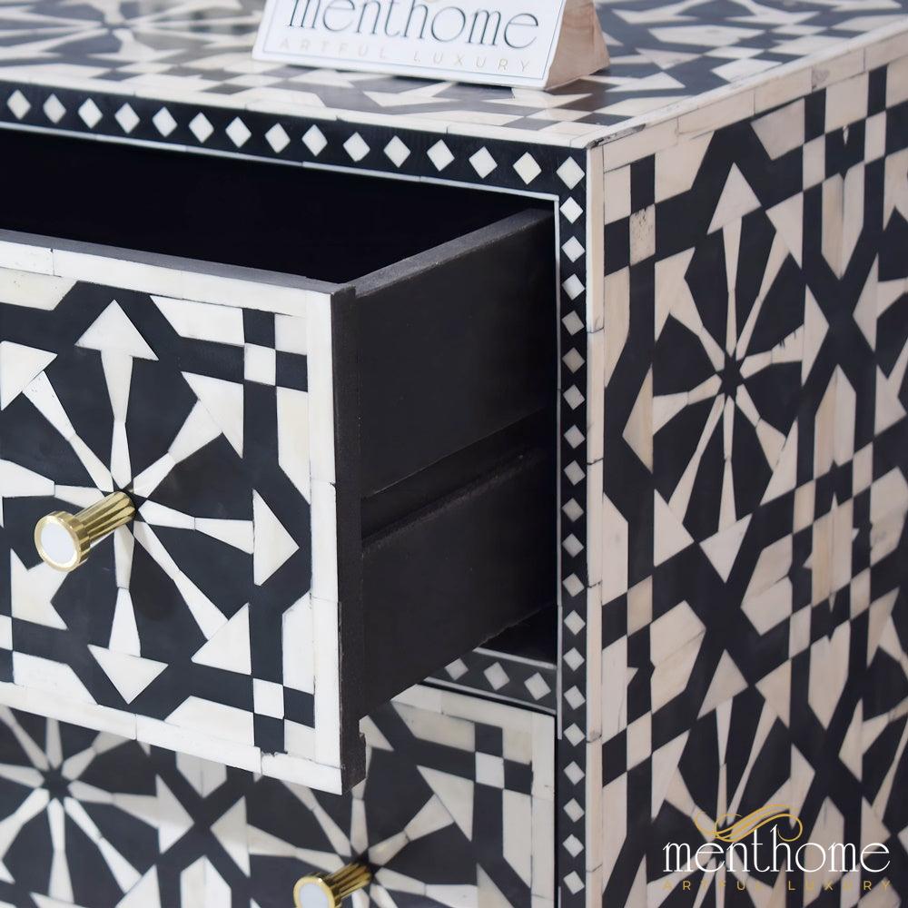 Moroccan Pattern 9-Drawer Bone Inlay Dresser | Luxury Handmade Dresser