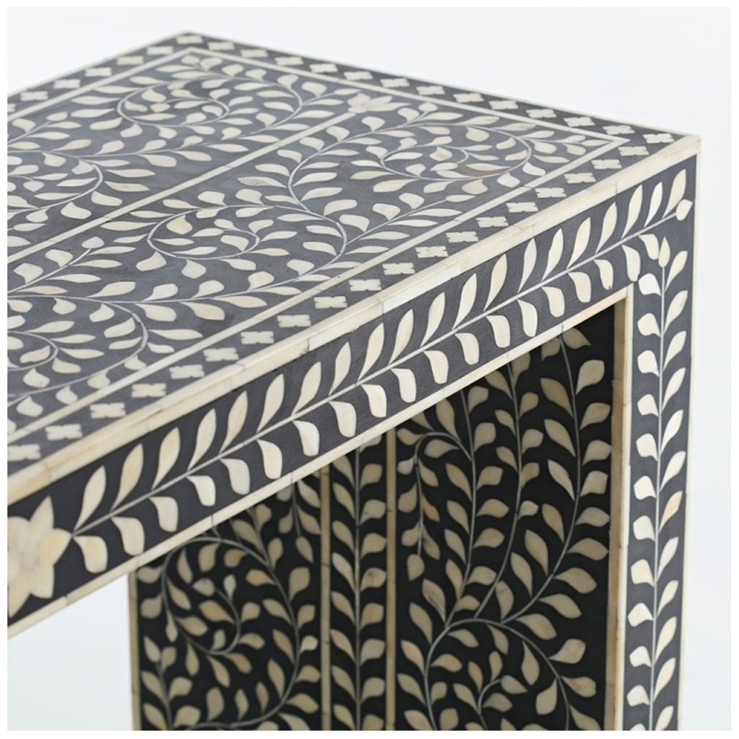 Bone Inlay Console Table Handcrafted