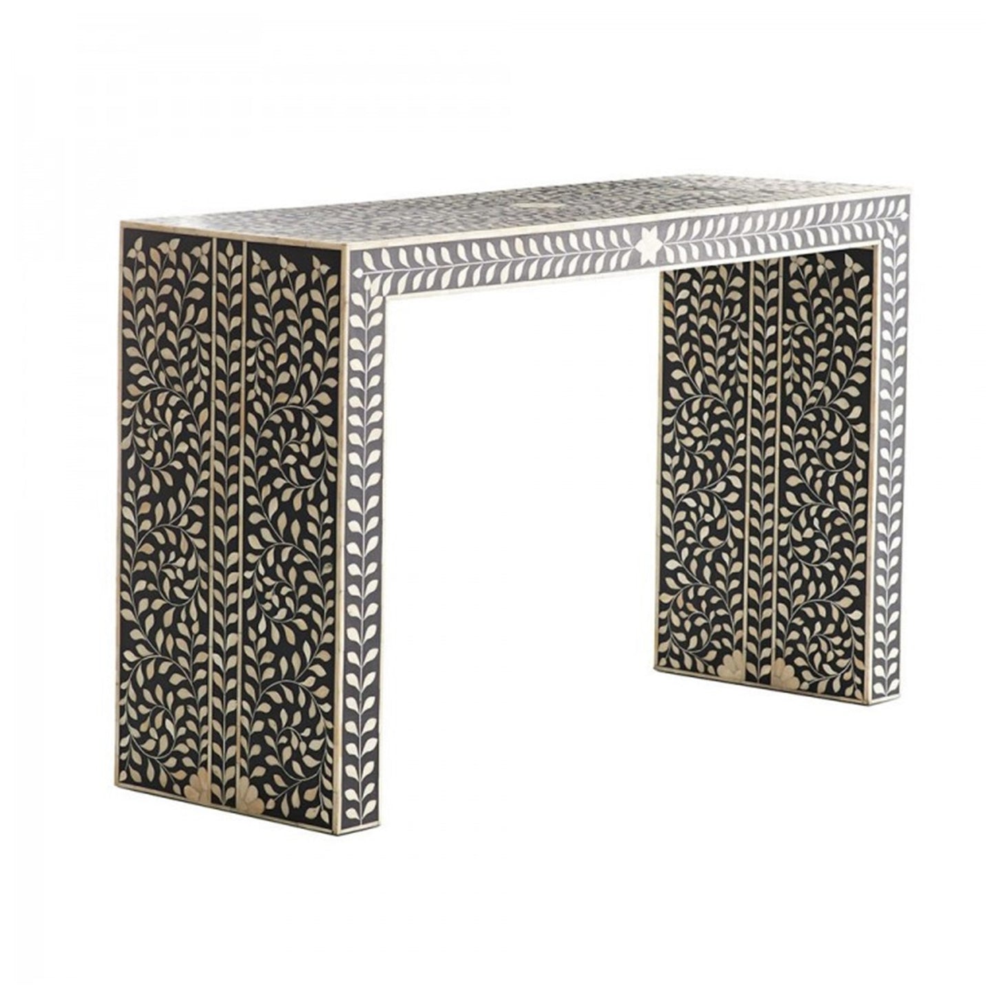 Bone Inlay Console Table Handcrafted