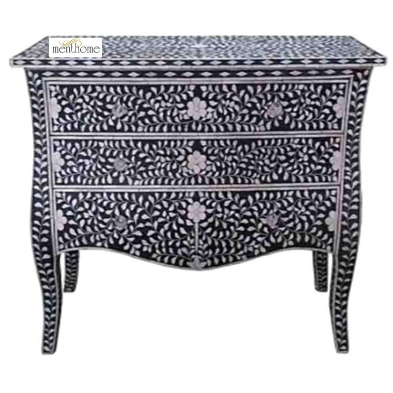 Bone Inlay Handmade Bone Inlay Chest Handmade Design Bone inlay Commode Bone Inlay Dresser Furniture Pattern Furniture Handmade Wooden Table