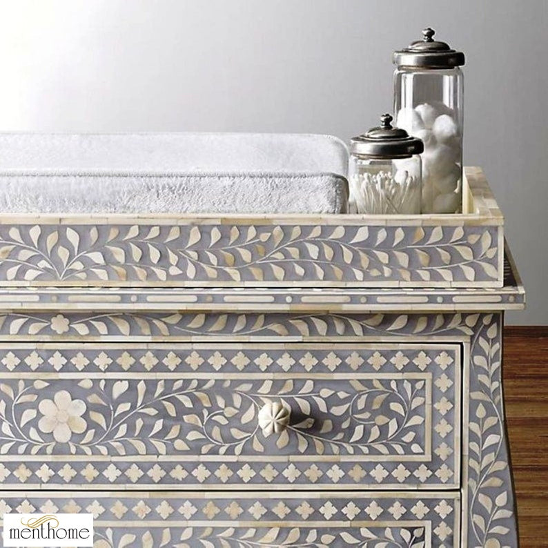 Bone Inlay Cabinet Handmade Storage Bone Inlay Furniture Handmade Design Bone inlay Wooden for Home Decorative
