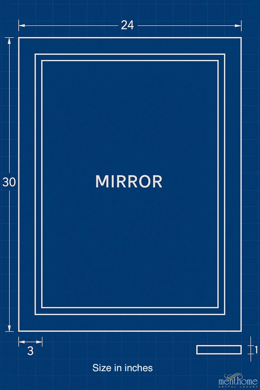 Elegant Blue and White Geometric Decorative Wall Mirror | Luxury Handmade Mirror