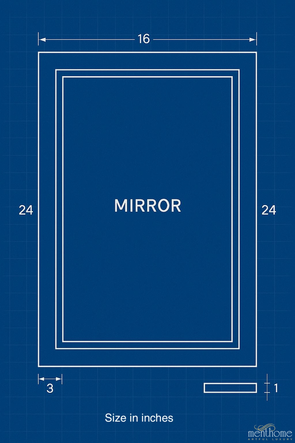 Decorative Large Floor Mirror with Blue and Gold Geometric Frame | Luxury Handmade Mirror