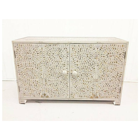 Mother of Pearl Inlay Chest of drawers / Buffet in White