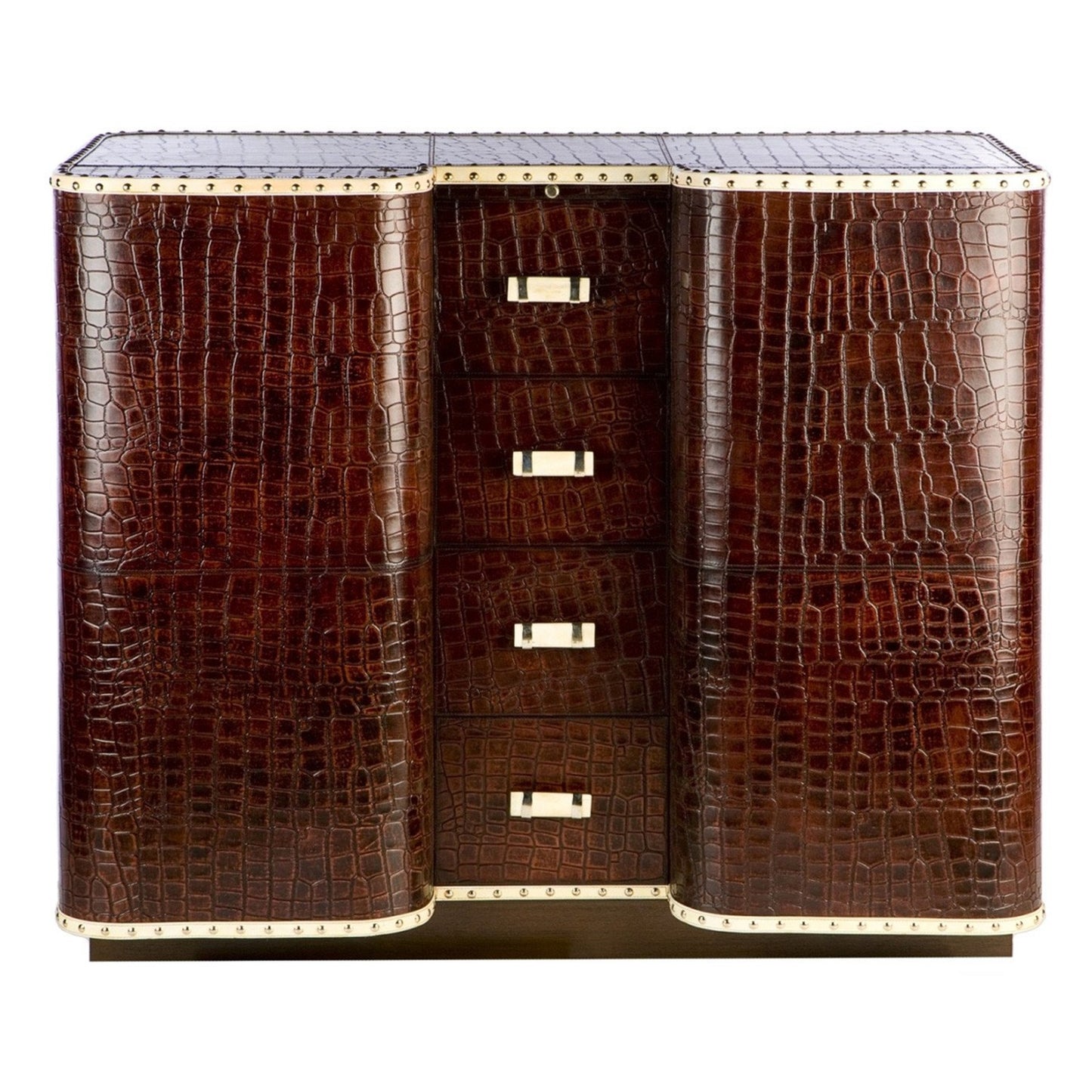 Bar Cabinet Brown Leather