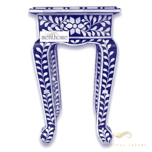 Floral Pattern Side table Furniture Handmade Wooden Inlay Stool | Luxury Handmade Side Table