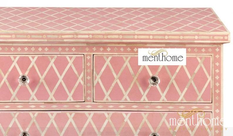 Handmade Bone Inlay dresser Wooden Table | Luxury Handmade Dresser