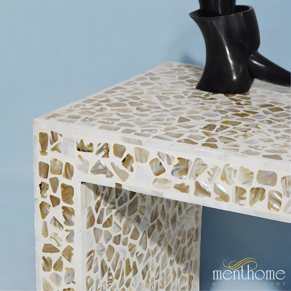 Mother of Pearl Console Table Floral pattern | Luxury Handmade Console