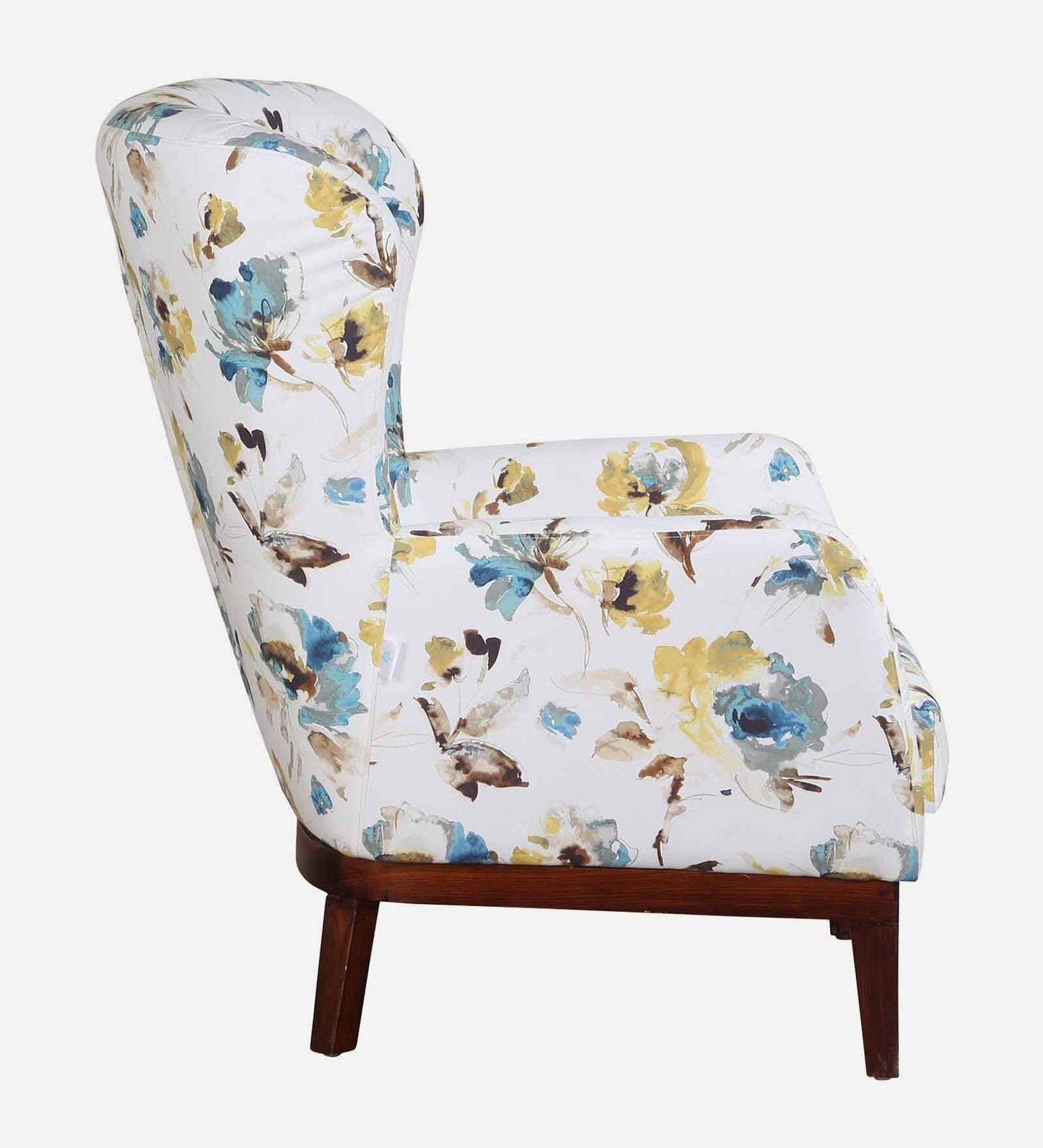 Fabric Full Back Lounge Chair In Floral Print