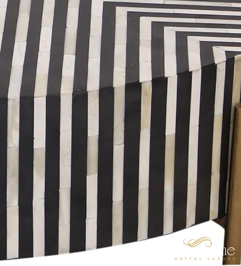 Bone Inlay Stripes Pattern Coffee Table | Luxury Handmade Coffee Table