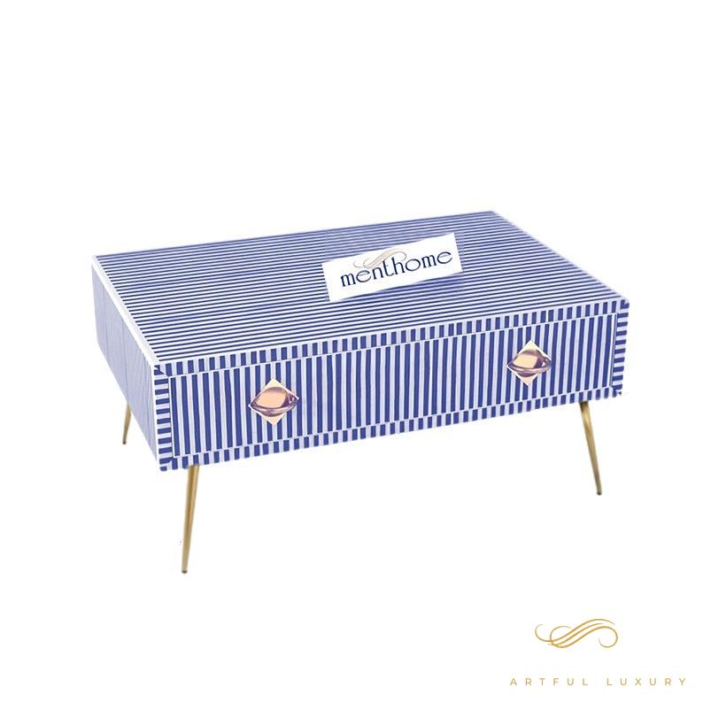Handmade resin Inlay Modern Striped Pattern Coffee Table | Luxury Handmade Coffee Table
