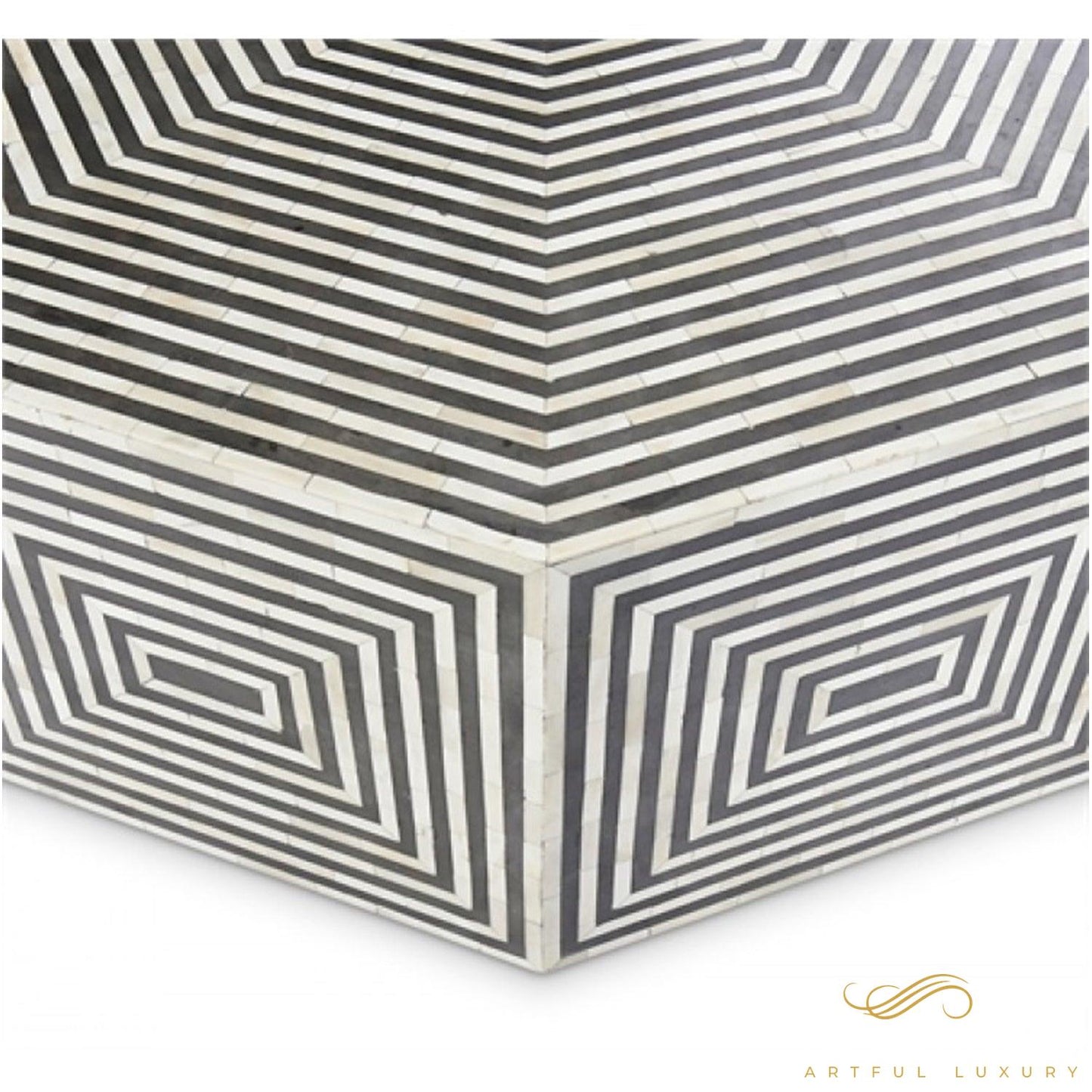 Luxury Bone Inlay Hexagonal Coffee Table | Luxury Handmade Coffee Table